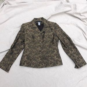 vintage brown + gold paisley blazer